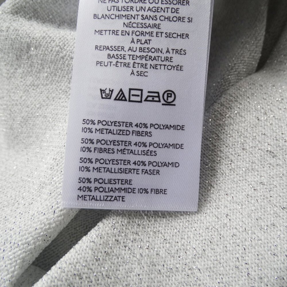 NEW PILCRO Anthropologie Silver Wide-Leg Knit Sweater Pull On Pants MEDIUM, $98 - Picture 8 of 10